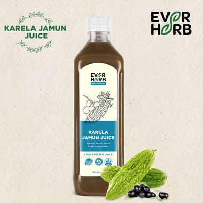Everherb Karela Jamun Juice - Helps Maintains Healthy Sugar Levels -Helps In Weight Management - 1l