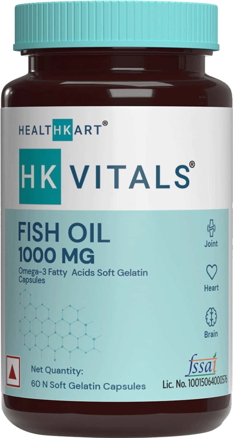 Healthkart Hk Vitals Fish Oil 1000mg With 180mg Epa And 120mg Dha 60 Capsules