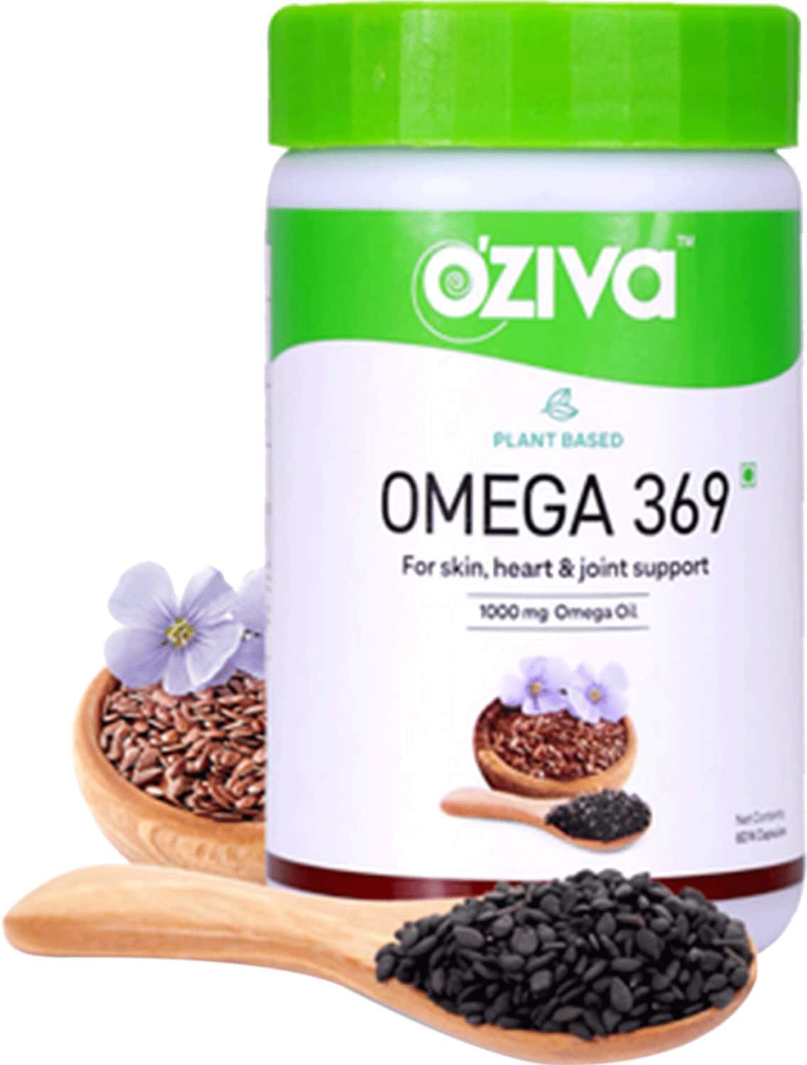 Oziva Plant Based Omega 369 Capsules For Skin Heart & Joint Support 60 Capsules