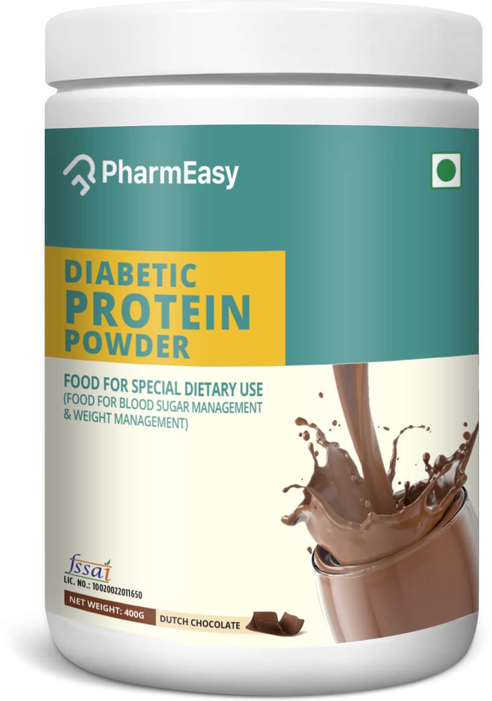 Pharmeasy Diabetic Protein Powder, Chocolate Flavour 400g