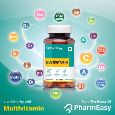 Pharmeasy Multivitamin Multimineral - Immunity Booster - Complete Nutrition - Bottle Of 60