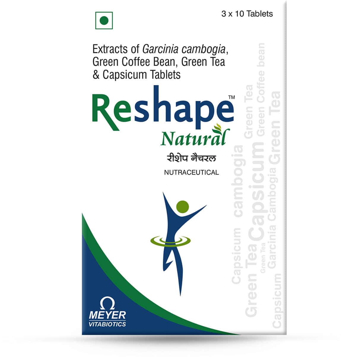 Reshape Natural Health Supplement Tablets (With Coffee Bean And Green Tea Extracts) Box Of 10