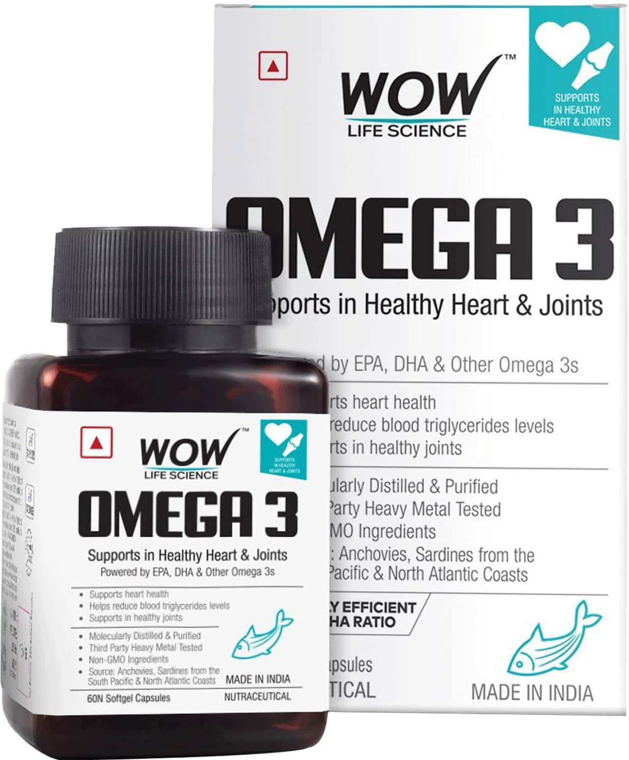 Wow Life Science Omega 3 Capsules Bottle Of 60